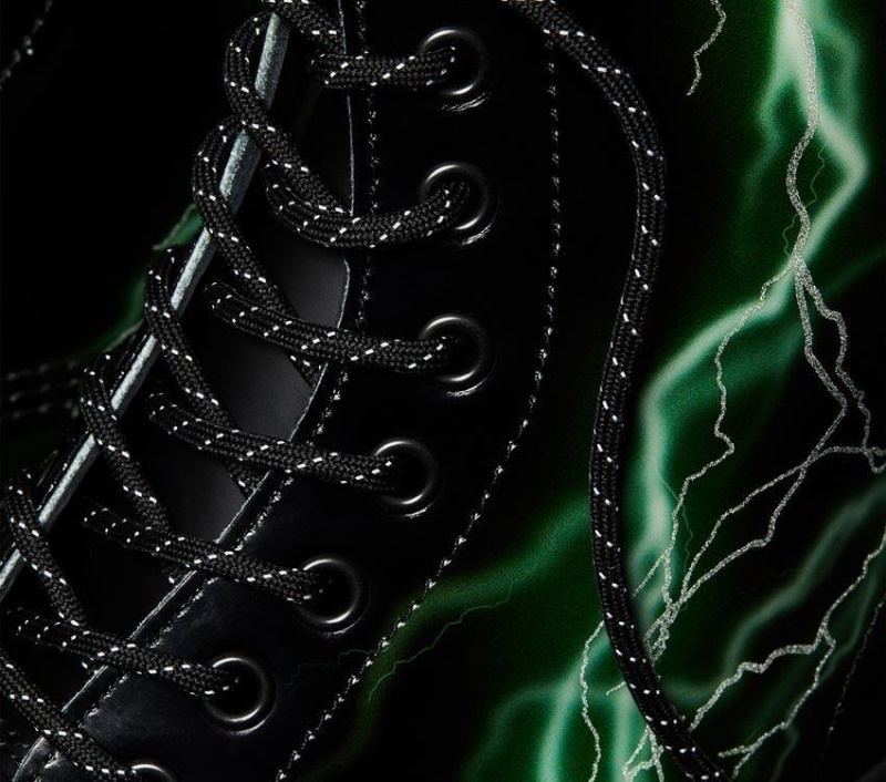 1460 Flash Boot Negro-verde Flash Smooth Dr.martens Botas