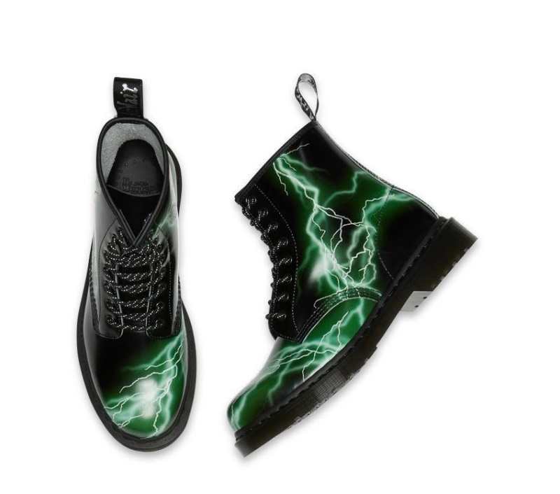 1460 Flash Boot Negro-verde Flash Smooth Dr.martens Botas