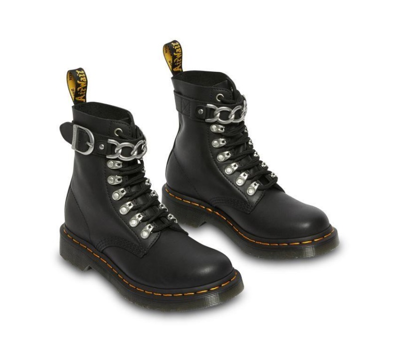 1460 Cadena Pascal Dr Martens Botas Sandalia Negro
