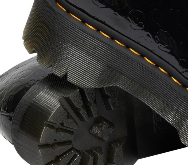 1461 Quad Leopard Emboss Dr.martens Botas Black Charol Lamper Leopard Embos