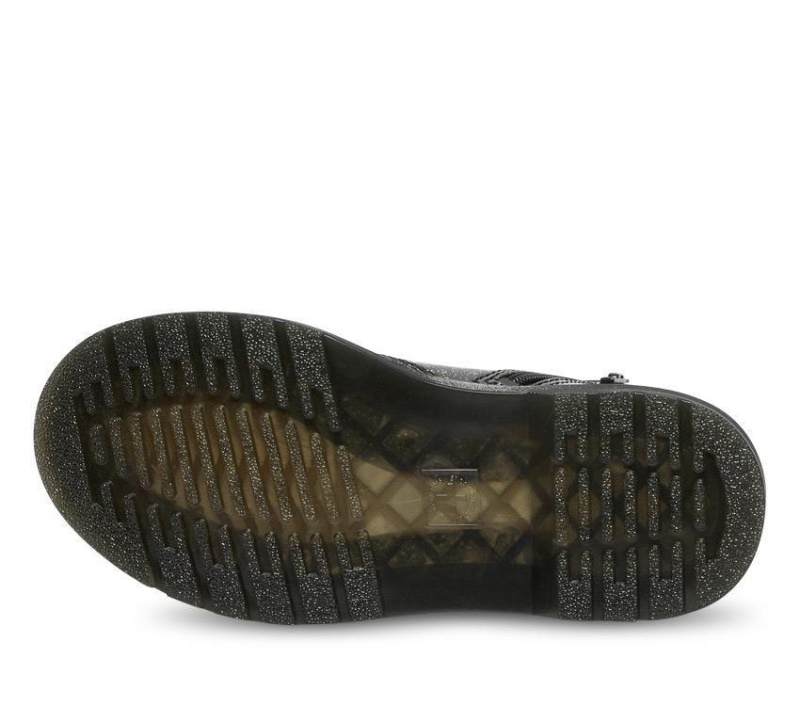 Negro (black Base Large Silver Glitter)/turquoise Blue Dr.martens Botas Junior 1460 Glitter Charol