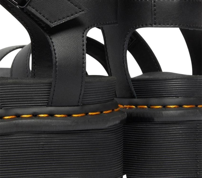 Negro Hydro Dr.martens Botas Blaire Quad Hydro Plataforma De Cuero