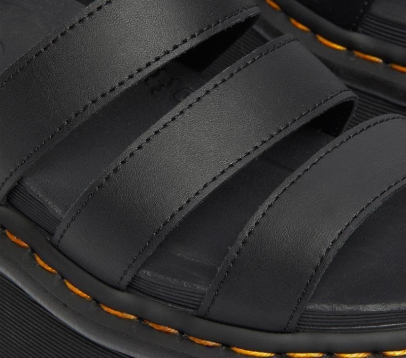 Negro Hydro Dr.martens Botas Blaire Quad Hydro Plataforma De Cuero