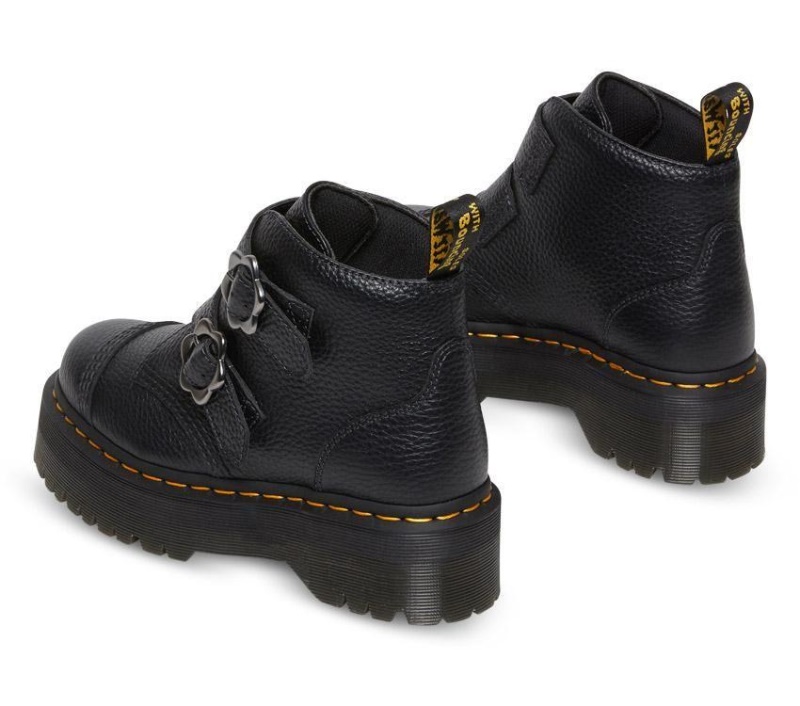 Botas Dr.martens Devon Flower 2 Strap Negro Napa Fresada