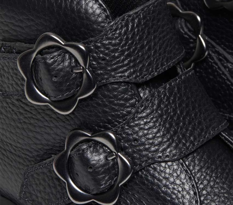 Botas Dr.martens Devon Flower 2 Strap Negro Napa Fresada