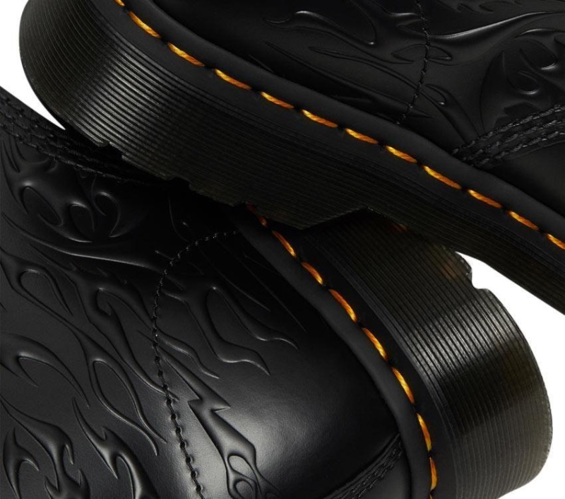 Dr.martens Botas 1460 Flames Boot Negro Flame Pulido Liso