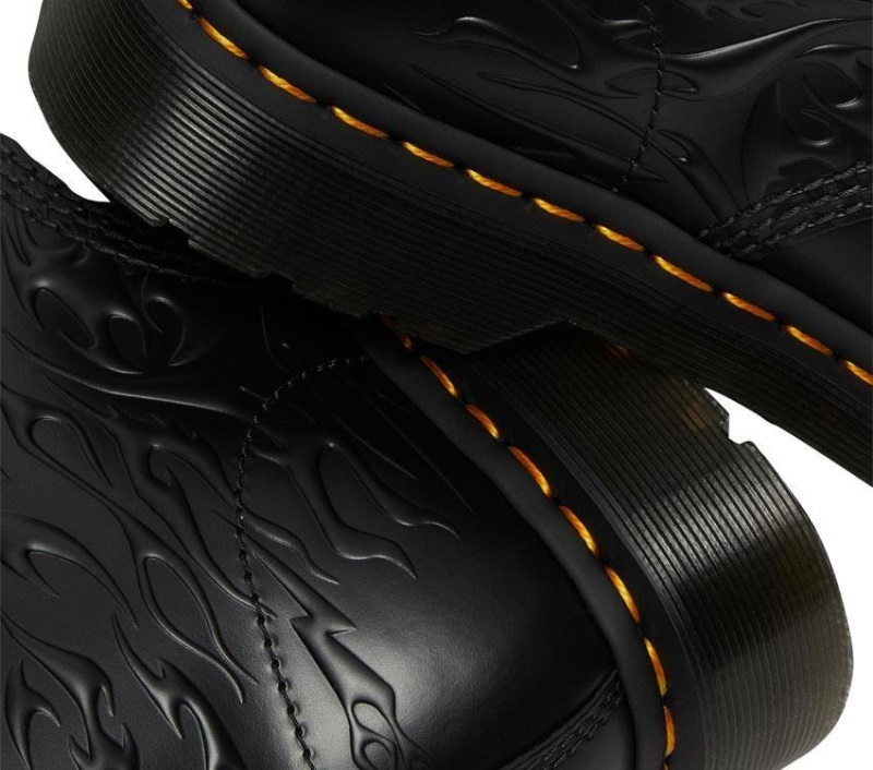 Dr.martens Botas 1460 Flames Boot Negro Flame Pulido Liso