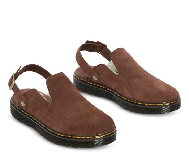 Dr.martens Botas Carlson Mule De Ante Marrón Oscuro E.h. Sherpa Ante-crema 8mm