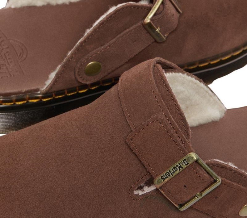 Dr.martens Botas Carlson Mule De Ante Marrón Oscuro E.h. Sherpa Ante-crema 8mm