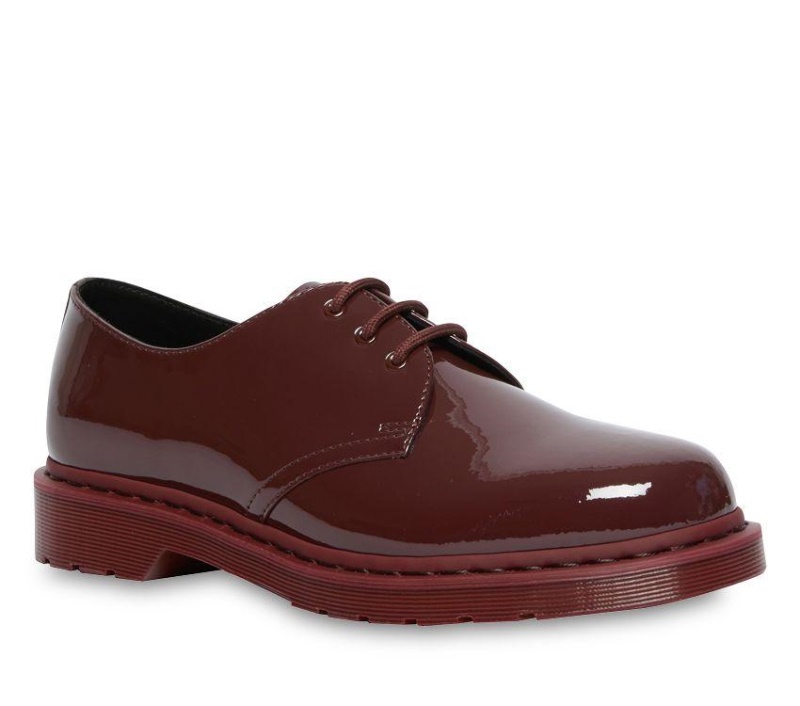 Botas Dr.Martens Oxblood Patent Lamps 1461 Mono Patent Oxford