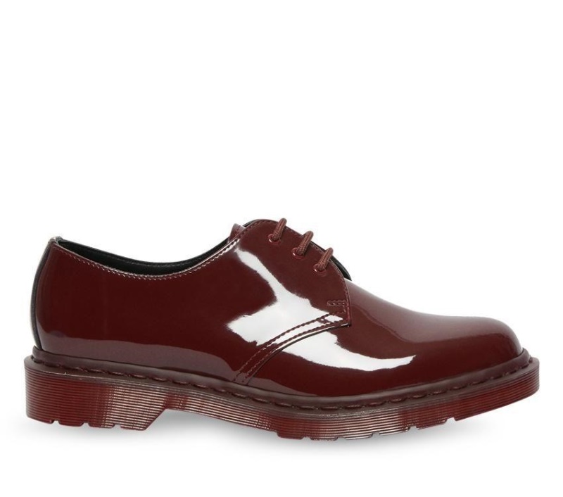 Botas Dr.Martens Oxblood Patent Lamps 1461 Mono Patent Oxford