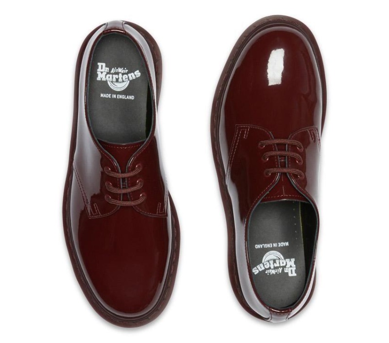 Botas Dr.Martens Oxblood Patent Lamps 1461 Mono Patent Oxford