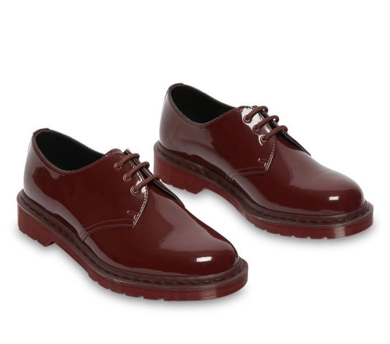 Botas Dr.Martens Oxblood Patent Lamps 1461 Mono Patent Oxford