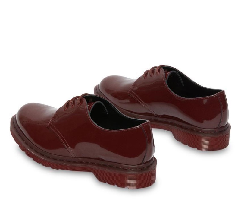Botas Dr.Martens Oxblood Patent Lamps 1461 Mono Patent Oxford