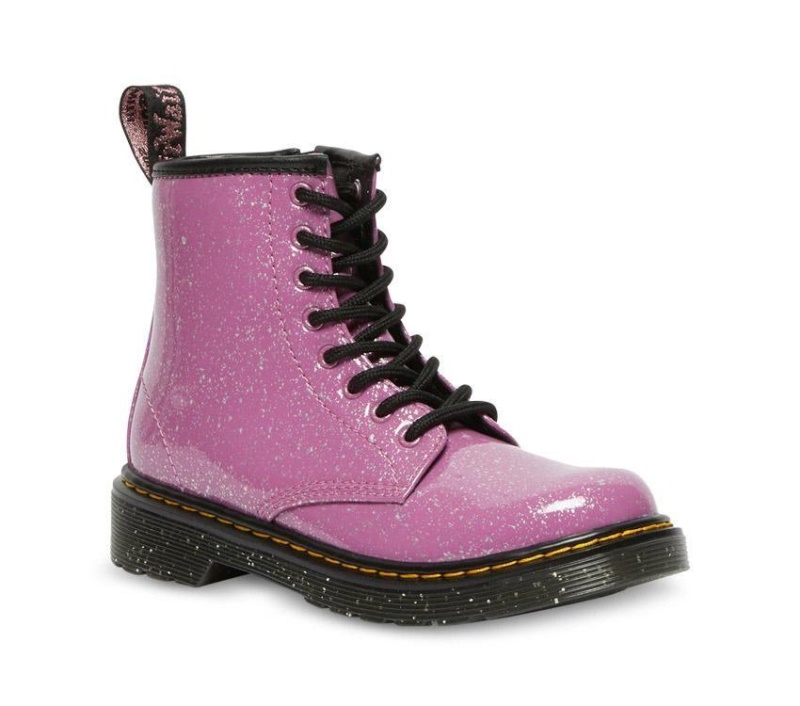 Junior 1460 Glitter Dr.martens Botas Rosa Oscuro