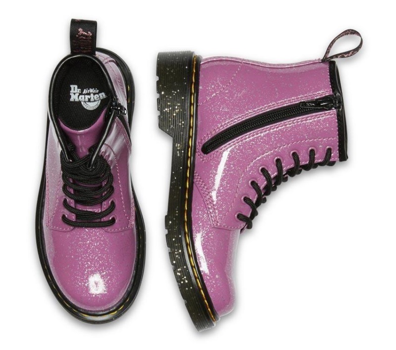 Junior 1460 Glitter Dr.martens Botas Rosa Oscuro