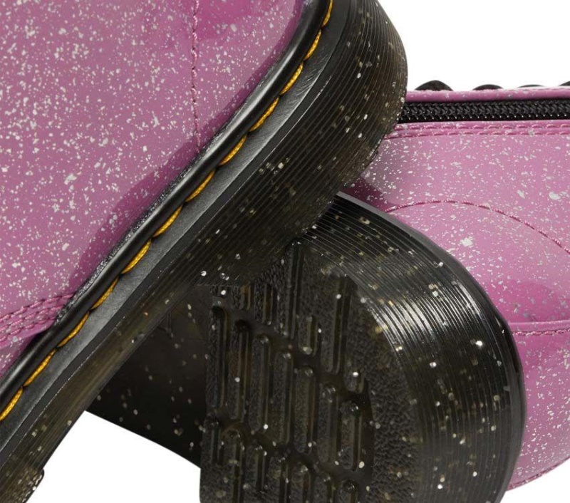 Junior 1460 Glitter Dr.martens Botas Rosa Oscuro