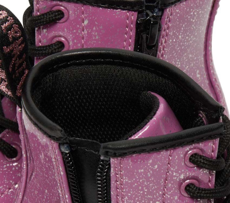 Junior 1460 Glitter Dr.martens Botas Rosa Oscuro