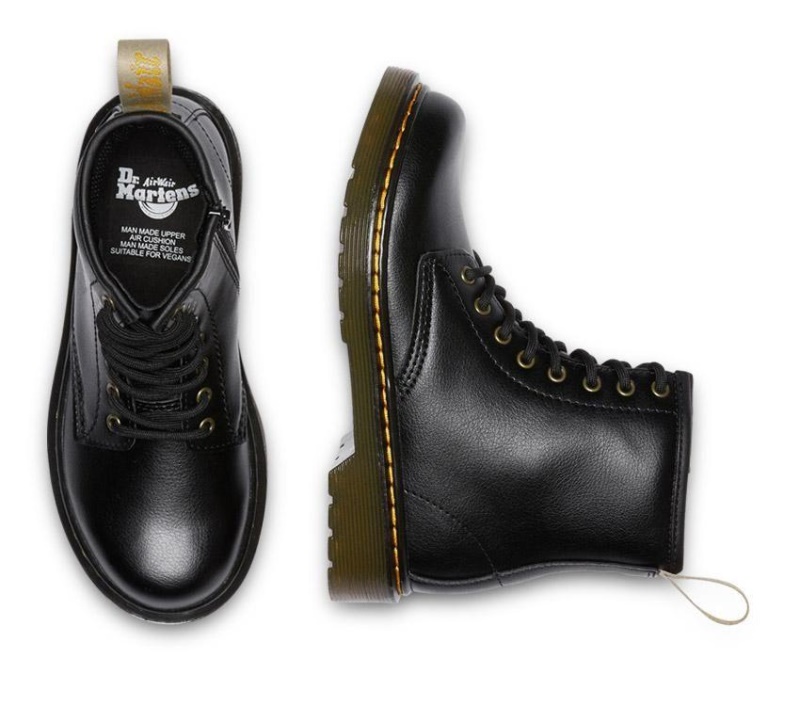 Juniors 1460 Vegan Dr.martens Botas Negro Newbury Tumble