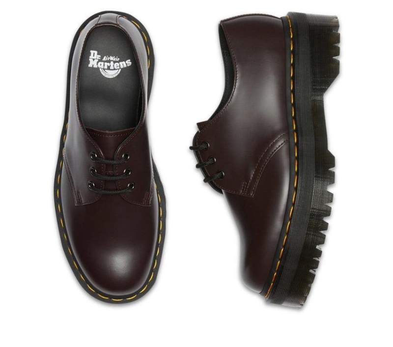 Old Oxblood Dr.martens Botas 1461 Quad Pulido Liso