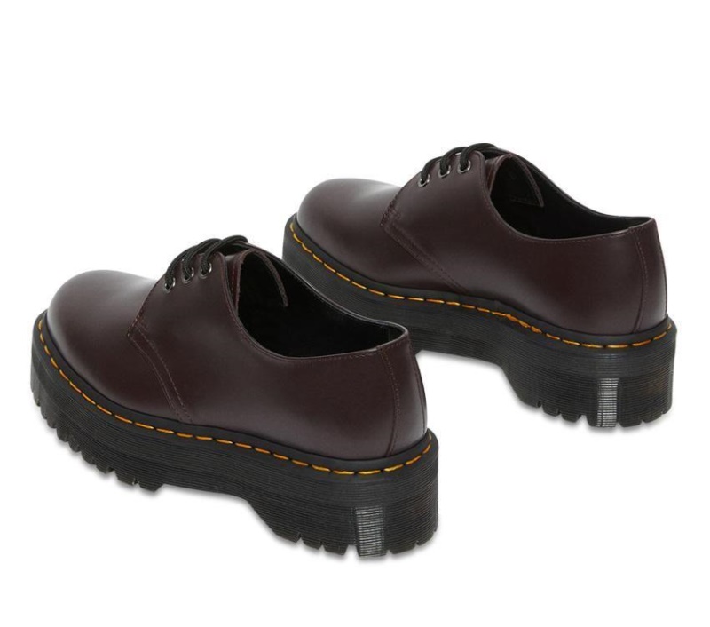 Old Oxblood Dr.martens Botas 1461 Quad Pulido Liso