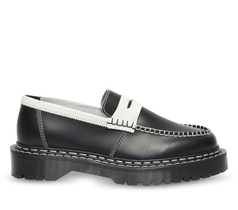 Penton Bex Ds Loafer Dr.martens Botas Negro Con Borde Blanco/blanco