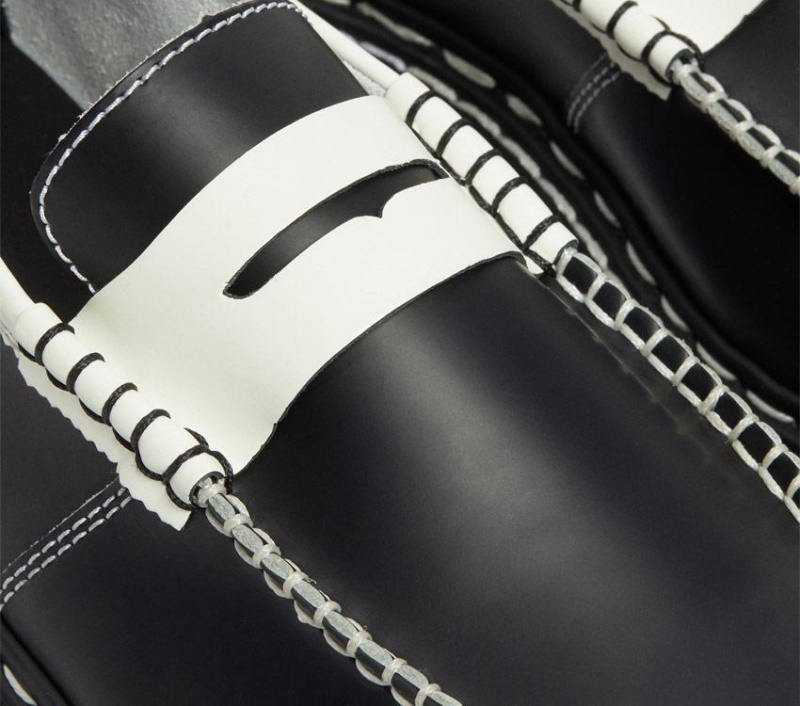 Penton Bex Ds Loafer Dr.martens Botas Negro Con Borde Blanco/blanco