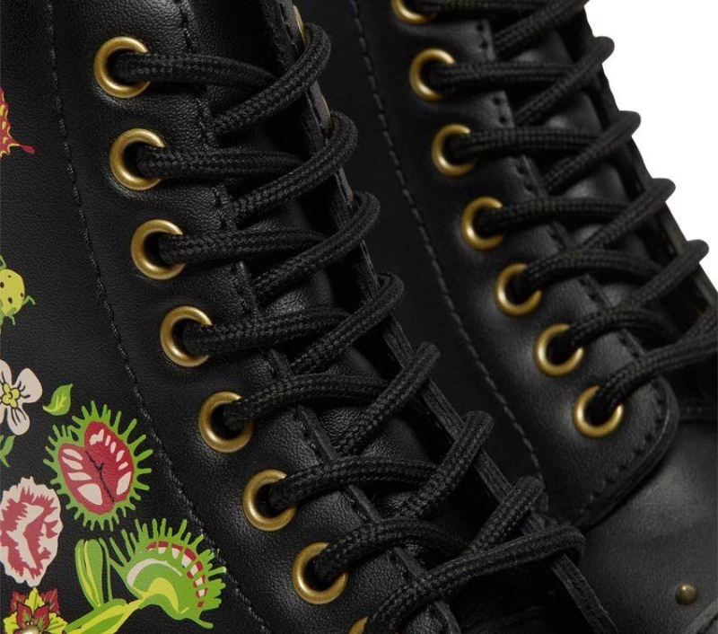 Sinclair Floral Bloom Dr.martens Botas Negras