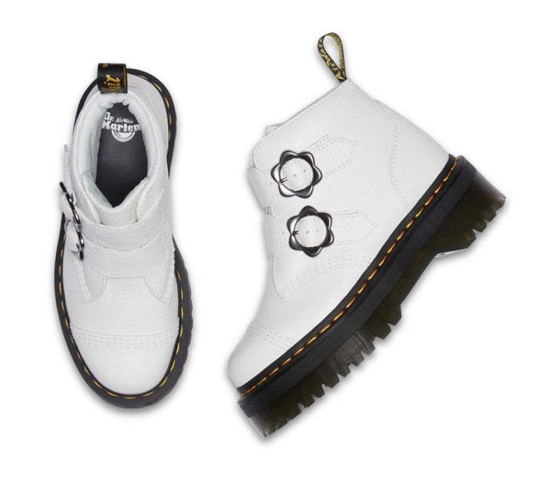 Botas Dr.martens De Napa Fresada Blanca Flor Devon 2 Correas