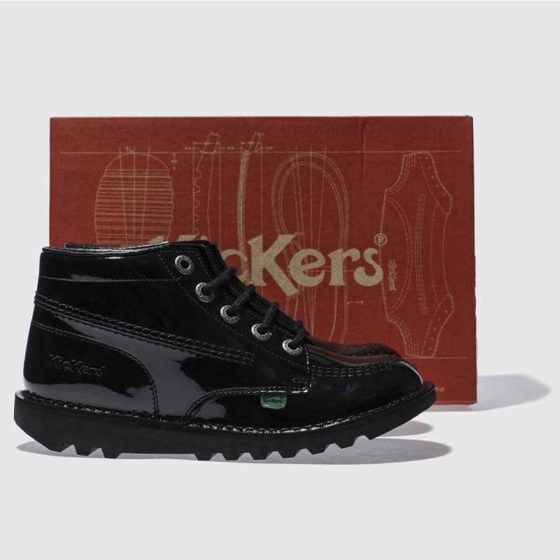 Negro Kickers Kick Hi Botas Juveniles Dr.martens Botas