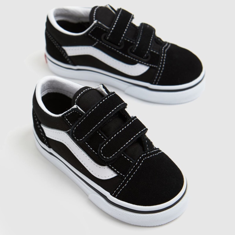 Dr.martens Botas Vans Old Skool Zapatillas De Deporte En Blanco Y Negro Para Niños Pequeños