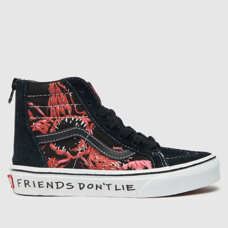 Vans Stranger Things SK8-Hi Junior Zapatillas Dr.Martens Botas Negro-Rojo