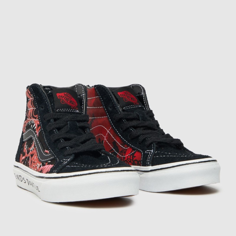 Vans Stranger Things SK8-Hi Junior Zapatillas Dr.Martens Botas Negro-Rojo