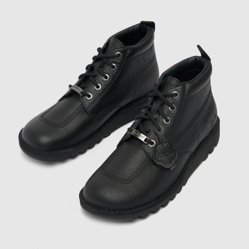 Negro Dr.martens Botas Kickers Kick Hi Tumble Botas
