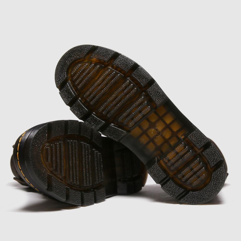 Marrón Dr Martens Peines Botas De Cuero Dr.martens Botas