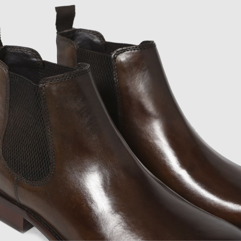 Schuh Damien Botas Chelsea De Cuero Dr.martens Botas Marrón