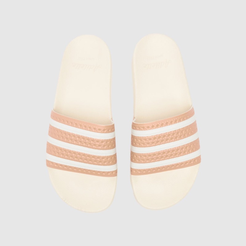 Adidas Adilette Sandalias Blanco-beige Botas Dr.martens