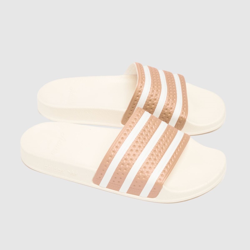 Adidas Adilette Sandalias Blanco-beige Botas Dr.martens