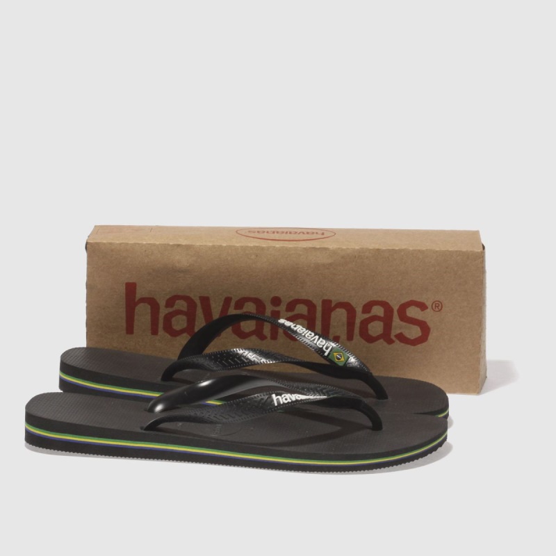 Havaianas Brasil Sandalias Con Logo Negro Botas Dr.martens