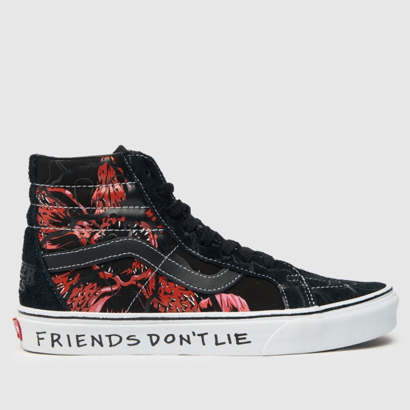 Dr.martens Negro Rojo Botas Vans Stranger Things Sk8-hi Zapatillas De Deporte Reedición