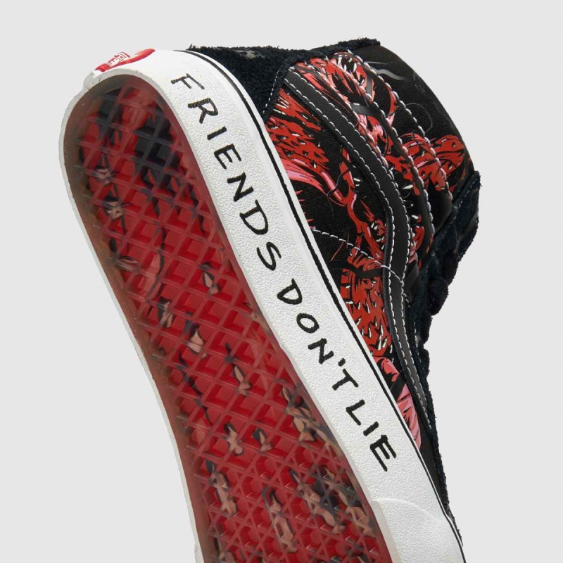 Dr.martens Negro Rojo Botas Vans Stranger Things Sk8-hi Zapatillas De Deporte Reedición