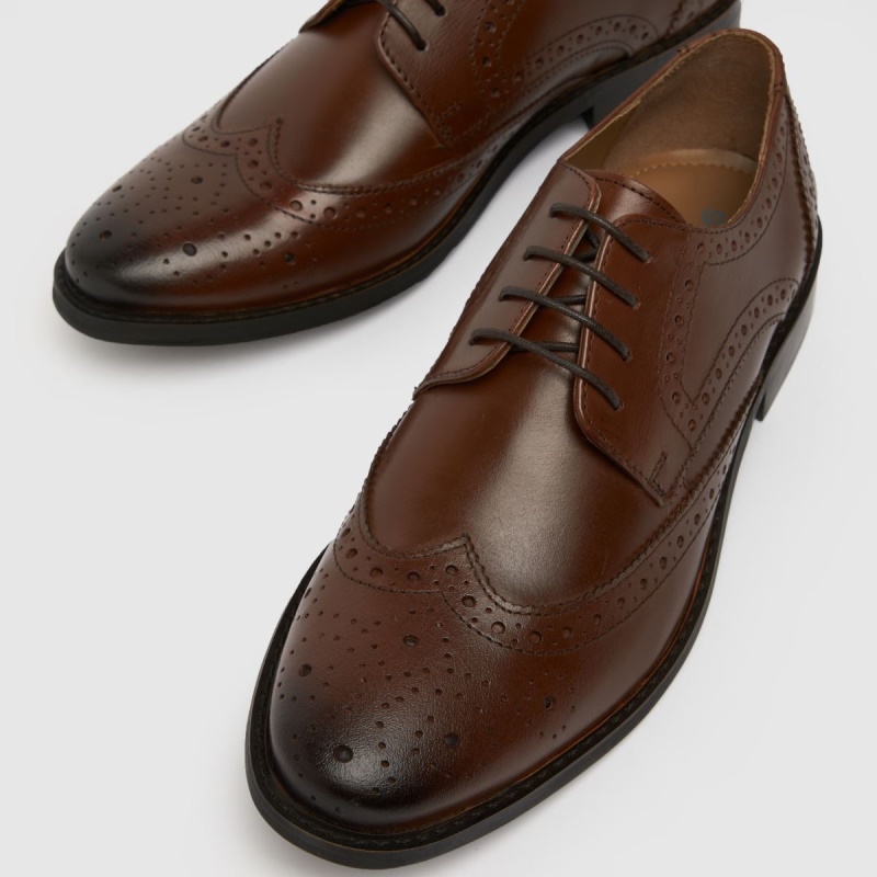 Marrones Dr.martens Botas Schuh Zapatos Brogue De Cuero Rowland