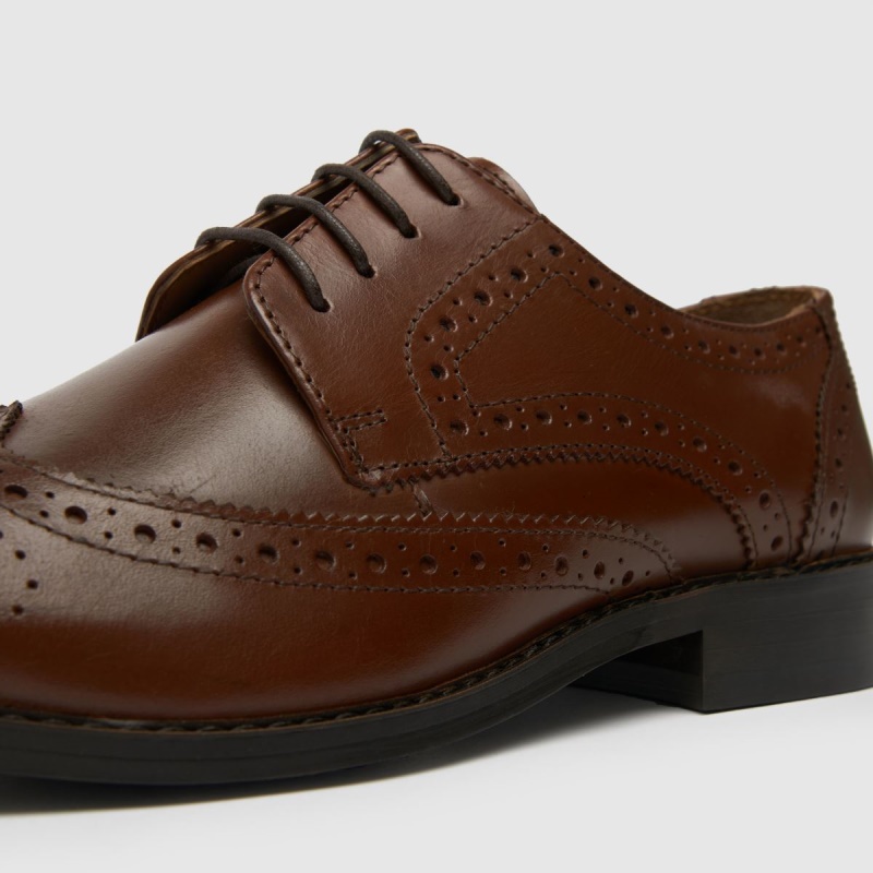 Marrones Dr.martens Botas Schuh Zapatos Brogue De Cuero Rowland