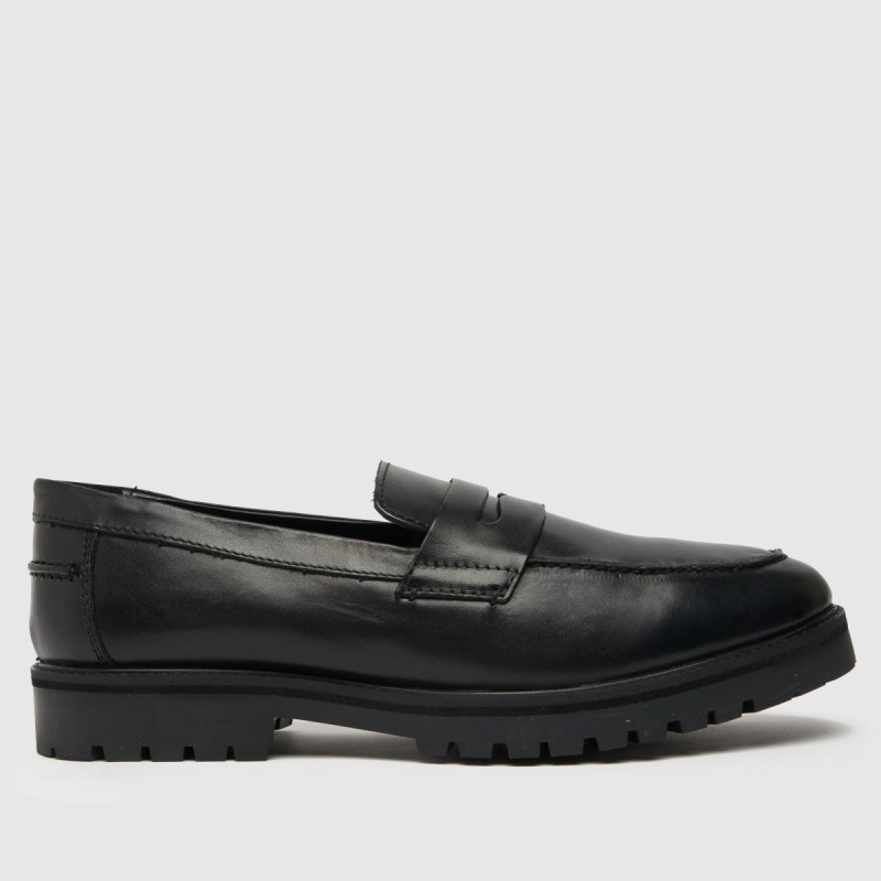 Negro Dr.martens Botas Schuh Rogan Cuero Mocasines Zapatos