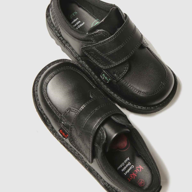 Negro Kickers Scuff Lo Boys Zapatos Para Niños Pequeños Dr.martens Botas