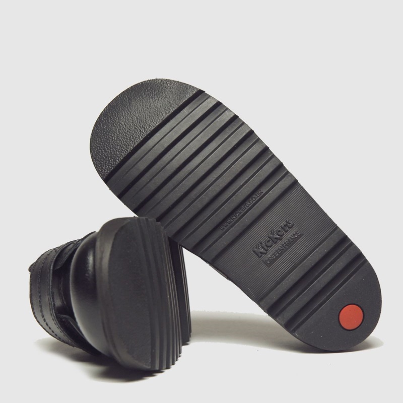 Negro Kickers Scuff Lo Boys Zapatos Para Niños Pequeños Dr.martens Botas