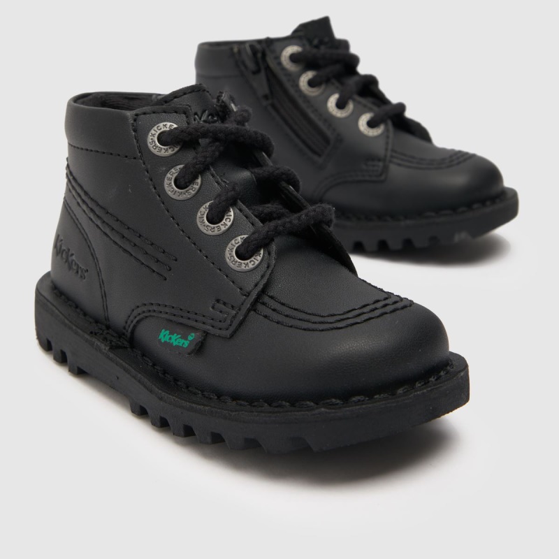 Dr.martens Botas Kickers Kick Hi Vegan Boys Botas Para Niños Pequeños Negro