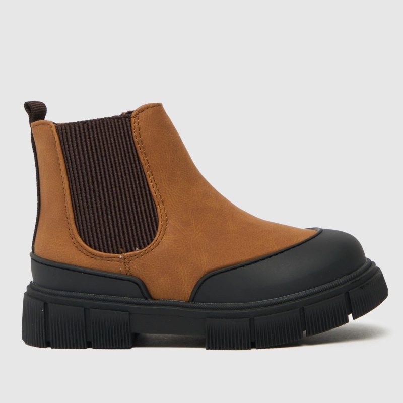 Schuh Curioso Chelsea Boys Botas Para Niños Pequeños Bronceado Dr.martens Botas