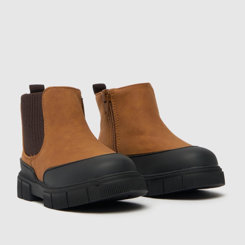 Schuh Curioso Chelsea Boys Botas Para Niños Pequeños Bronceado Dr.martens Botas