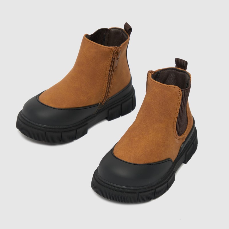 Schuh Curioso Chelsea Boys Botas Para Niños Pequeños Bronceado Dr.martens Botas